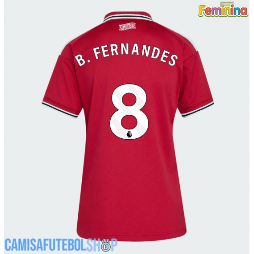 Camisa de time de futebol Manchester United Bruno Fernandes #8 Replicas 1º Equipamento Feminina 2026-27 Manga Curta